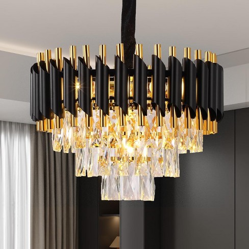 Whizmax Modern New Crystal Chandelier, Black and Gold Glass Lamp, Suitable for Bedroom, Living Room, Study Room - image 1 of 4