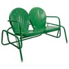 Northlight 2-Person Outdoor Retro Tulip Steel Double Glider Chair, Green - 3 of 4
