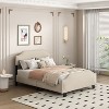 NicBex Queen Size Upholstered Linen Bed Frame with Curved Shape Headboard and Footboard for Kids Teens Adults,Beige - 2 of 4