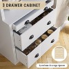 Acekool Modern Bookshelf with 3 Drawers and 3 Shelves, White Storage Cabinet, Wide Base, Anti-Tip Safety, for Living Room Bedroom Office - 2 of 4