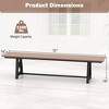 Costway 1/2 PCS Patio 72 " Extra Long Bench Outdoor Long Chair for 4 Weatherproof HDPE Seat Brown - 3 of 4
