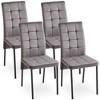 Okak Modern Nordic Velvet Dining Chairs Set of 4, Kitchen Side Chairs with Gold Metal Legs & High Back Cushion for Dining Room - 4 of 4