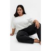 Women's Plus Size Harley Saige Wide Leg Crop Jean - black | CITY CHIC - 3 of 4