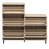 Rattan 5 Door Shoe Rack, Freestanding Modern Shoe Storage Cabinet, for Entryway - 2 of 4