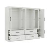 Keloyid White Wood 78.75 in. Armoire with 4 Drawers and 6 Doors - 4 of 4