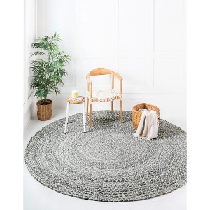 Unique Loom Braided Chindi Collection Area Rug - Layer - 1 of 4