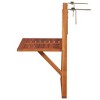 vidaXL Balcony Table Brown Solid Acacia Wood Compact Foldable - 2 of 4