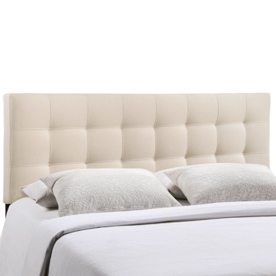 King Lily Upholstered Fabric Headboard Ivory - Modway : Target