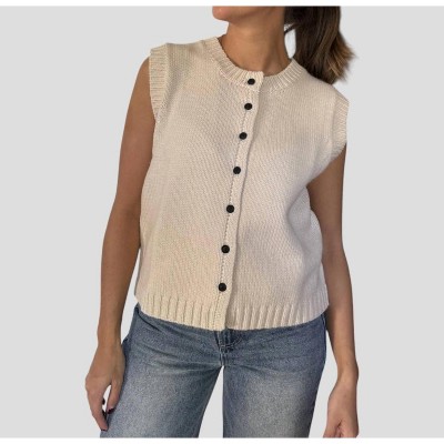 Women's Jordan Knit Buttoned Sleeveless Top - Sofie the Label