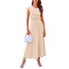 Women's Summer Knit Short Sleeve Top And Casual High Waist Midi Skirt Set - 2 of 4
