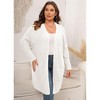 Coolmee Womens Plus Size Cardigan Long Sleeves Mid Length Knit Sweater Open Front Casual Coat With Pockets - 4 of 4