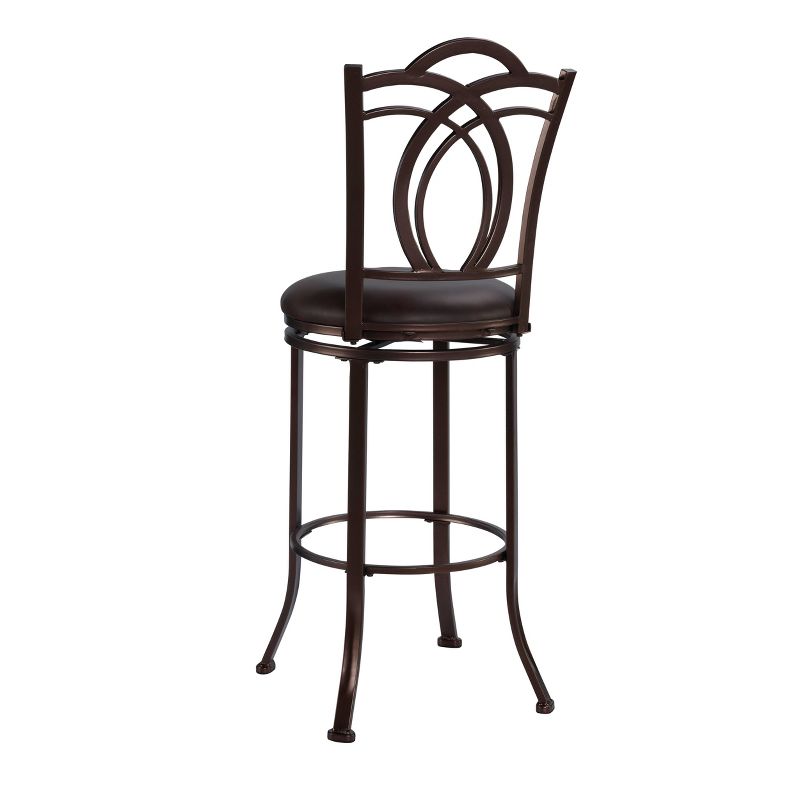 Colton Faux Leather Padded Seat Barstool Brown - Linon, 5 of 10