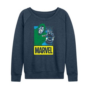 Women's - Marvel - Fantastic Four Doom Lightweight French Terry Wide Neck Long Sleeve Shirt - 1 of 4