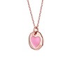 Guili 18K Rose Plated Children's Medallion Pendant Necklace Featuring Pink Heart Enamel, Adding Sweet and Playful Charm to Any Outfit - 2 of 2