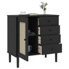 vidaXL Sideboard SENJA Rattan Look Black 31.5 in.x15.7 in.x31.5 in. Solid Wood Pine - 4 of 4
