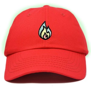 Dalix Fire Embroidered Lit Flame Dad Hat Cotton Baseball Cap Adjustable Mens - 1 of 4