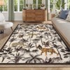 Washable Tiger Rug Tropical Jungle Plant Rug Non Slip Low Pile Rug Soft Contemporary Throw Floor Cover Foldable Indoor Carpet for Living Room Bedroom - 3 of 4