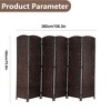 Gulches 6-Panel Dark Brown Folding Partition, Elegant Room Divider - 4 of 4