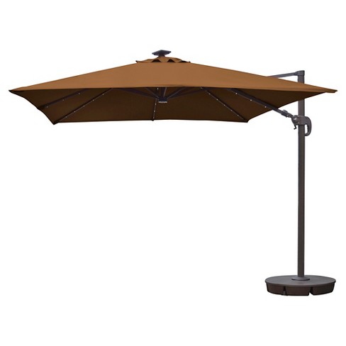 Island Umbrella Santorini Ii Fiesta 10 Square Cantilever Umbrella In Stone Sunbrella Target