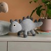 TopComfy Baby and Toddler Learning Toys Knitted Stuffed Dinosaur Soft Toy Thick Knitted Fabric Spines Horns Fun Playmate For Boys, Blue, 17"*6"*2" - 2 of 4