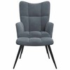 vidaXL Relaxing Chair with a Stool Dark Gray Velvet - 3 of 4