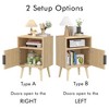 LIVAREEmlen 22.83''H Rattan Nightstand,Side Table with Door Open Shelf, Accent Bedside End Table with Solid Wood Legs,Oak - 4 of 4