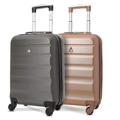 rose gold carry on suitcase