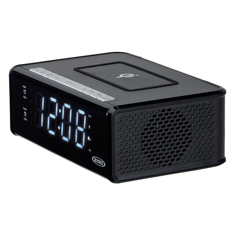 JENSEN QiCR-200 AM/FM Digital Dual Alarm Clock Radio with Wireless Qi Charging, 4 of 7