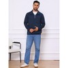 INSPIRE CHIC Men's Long Sleeve Quarter Zip Knitted Geometric Patterns Polo Sweatshirts - 2 of 4