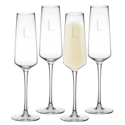 9.5oz 4pk Monogram Estate Champagne Glasses L - Cathy's Concepts