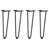 vidaXL Hairpin Table Legs - Black Solid Steel - 4pcs - 16.5" with Adjustable Foot levelers for Customizable Coffee Tables and Modern Furniture - 2 of 4