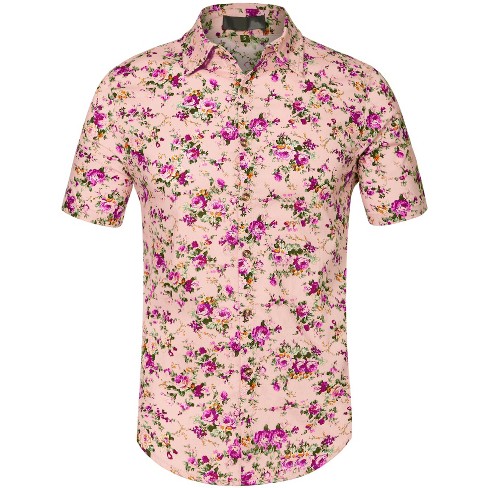 Fashion Mens Hawaiian Shirt Male Casual Colorful Floral Printed