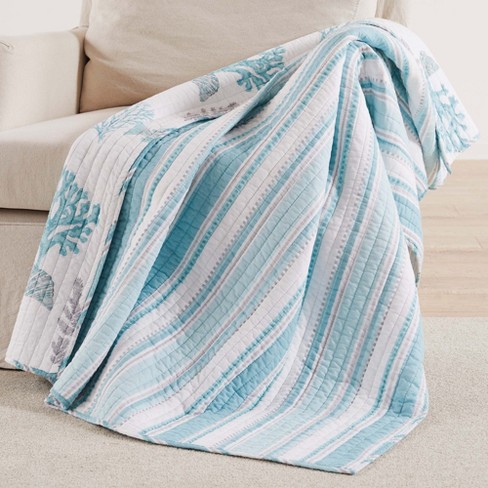 Coral and hotsell teal throw blanket