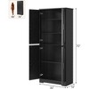 必填70in Tall Kitchen Pantry Cabinet, Freestanding Storage Cabinet with 4 Doors and Adjustable Shelves, for Dining Room,Living Room - 2 of 4