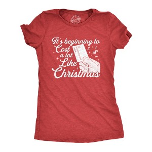 Womens It's Beginning To Cost A Lot Like Christmas T Shirt Funny Holiday Credit Card Tee - Crazy Dog Women's T Shirt - 1 of 4