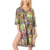 LA LEELA Women's Beachwear Swimsuit Coverups for Women Summer Swim Beach Dress Cover Ups for Swimwear Women Bathing Suit Oversizeds 14 Multi,Abstract - 3 of 4