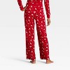 Women's Santa Print Ribbed Holiday Matching Family Pajama Pants - Wondershop™ Red - 2 of 4