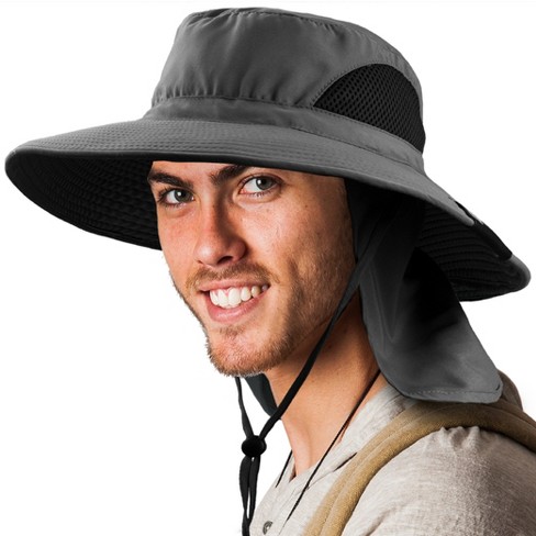Sun Cube Wide Brim Sun Hat With Neck Flap, Upf50+ Hiking Safari Fishing Hat  For Womens, Sun Protection Beach Hat (black With Bow) : Target