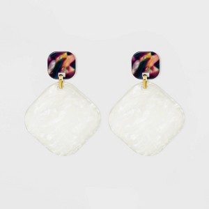 SUGARFIX by BaubleBar Two-Tone Resin Drop Earrings - White, Women