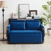 54" Sleeper Sofa,Velvet Sleeper Sofa With Detachable Arm Pockets And Pillows,Pull-Out Sofa Bed,Multi-position adjustable Sleeper Sofa-Cuddlewood - 2 of 4