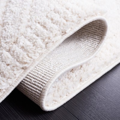 Ivory Square Hand-Knotted Wool Moroccan Rug