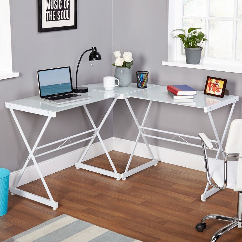 L Shaped Tempered Glass Desk - Buylateral, 5 of 6