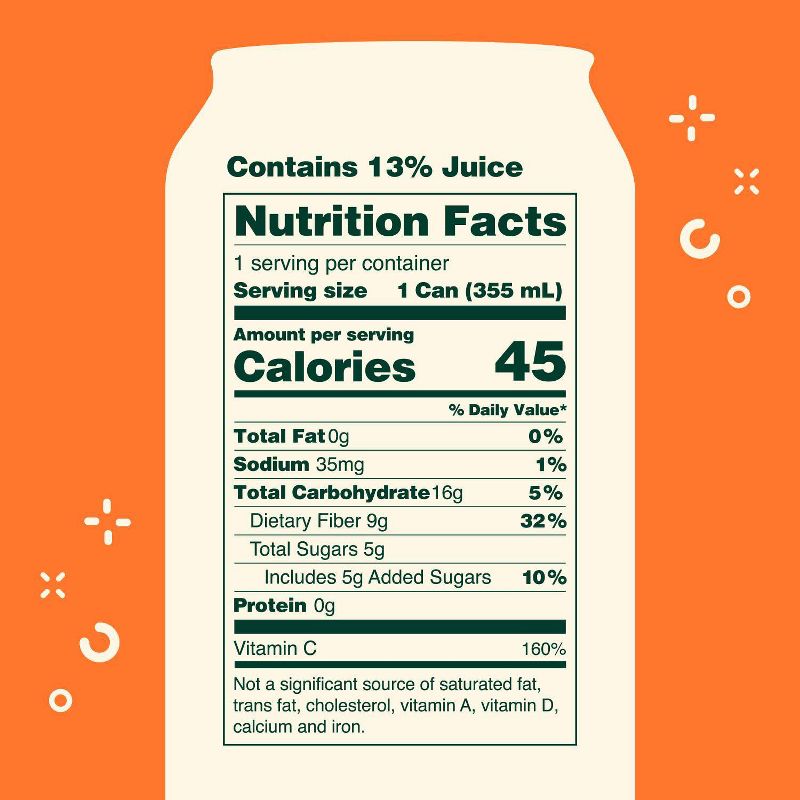 OLIPOP Orange Squeeze Prebiotic Soda - 12 fl oz, 3 of 14