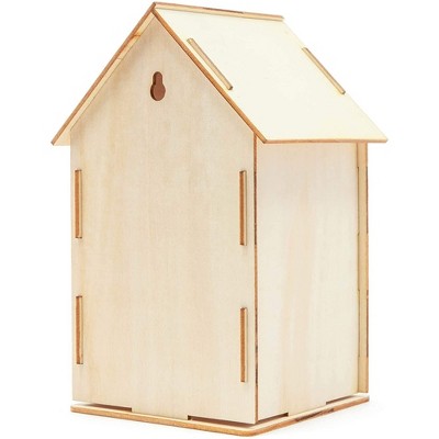 Mini Unfinished Natural Wood Birdhouses for DIY Crafts, Set of 8