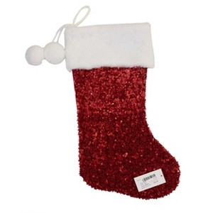 Season's Designs 20In Burgundy Stocking W/ Fur Cuff/ Pom - 1 of 1
