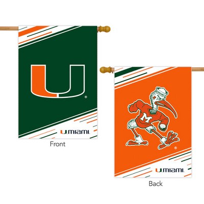 University Of Miami Gartenflagge – Doppelseitig, 30,5 X 45,7 Cm, Wetterfestes Polyester