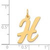 Black Bow Jewelry 14k Yellow Gold Madison Collection LG Classic Script Initial H Pendant - 4 of 4