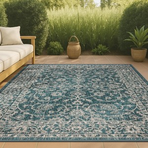 Palazzo Vine and Border Textured Weave Indoor/Outdoor Area Rug  - JONATHAN Y - 1 of 4