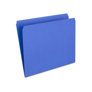 HITOUCH BUSINESS SERVICES File Folders Straight Cut Letter Size Blue 100/Box TR509679/509679 - 1 of 4