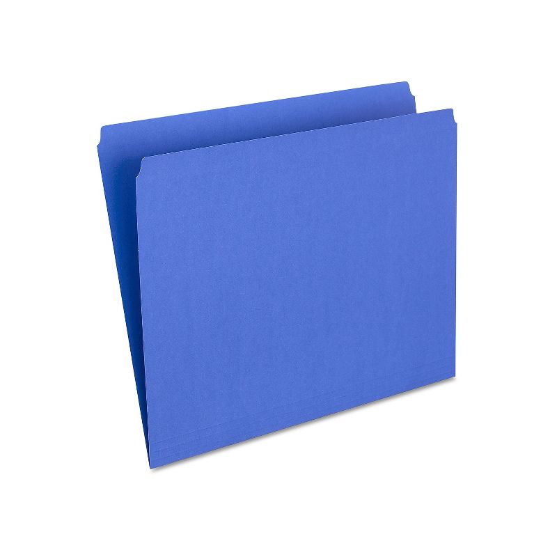 HITOUCH BUSINESS SERVICES File Folders Straight Cut Letter Size Blue 100/Box TR509679/509679, 1 of 5